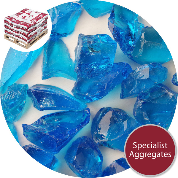 Enviro-Glass Large Gravel - Aqua Blue Crystal